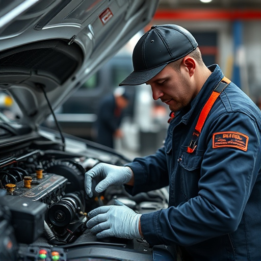 auto technician working