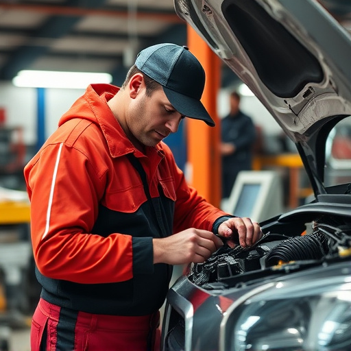 auto technician working