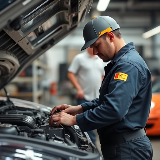 auto technician working