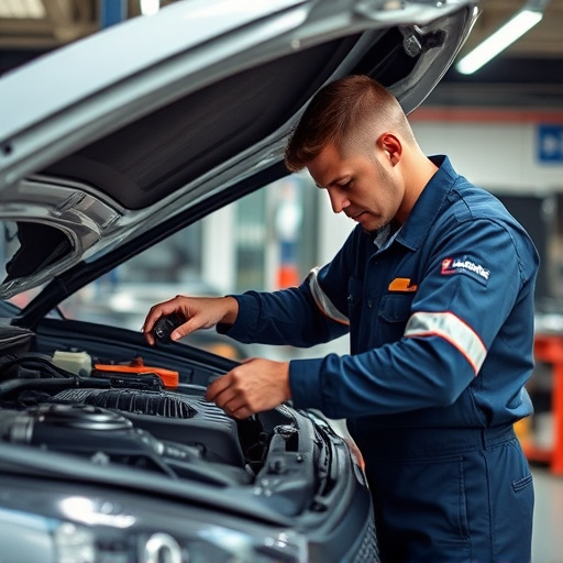 auto technician working