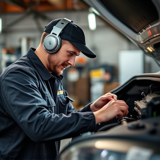 auto technician working