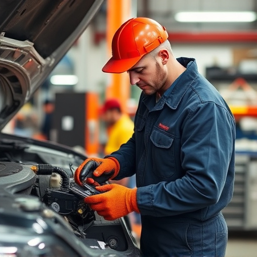 auto technician working