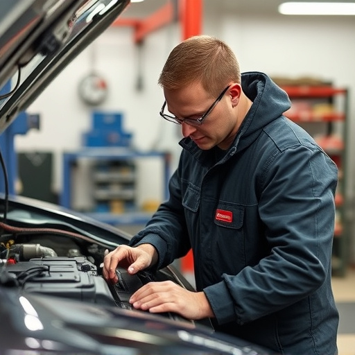 auto technician working
