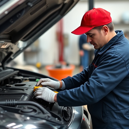 auto technician working