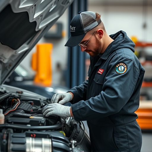 auto technician working
