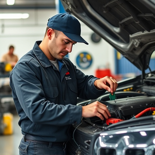 auto technician working