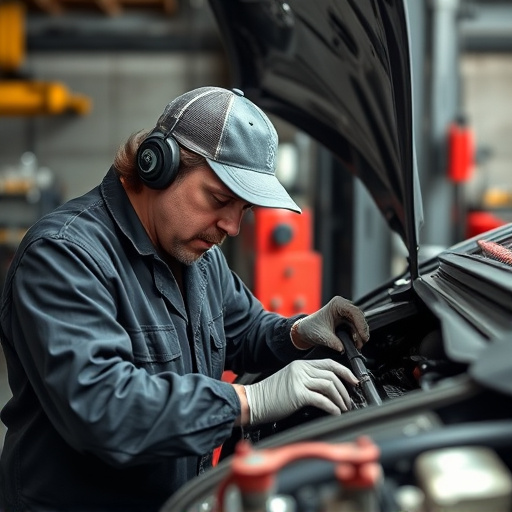 auto technician working