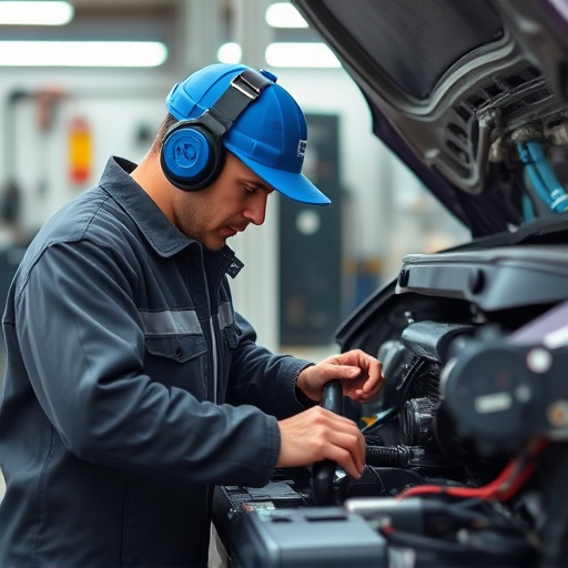 auto technician working