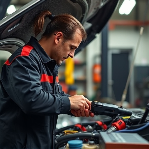 auto technician working