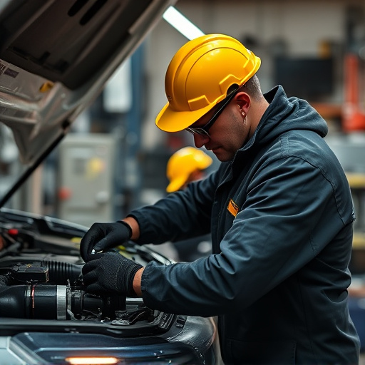auto technician working