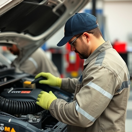 auto technician working