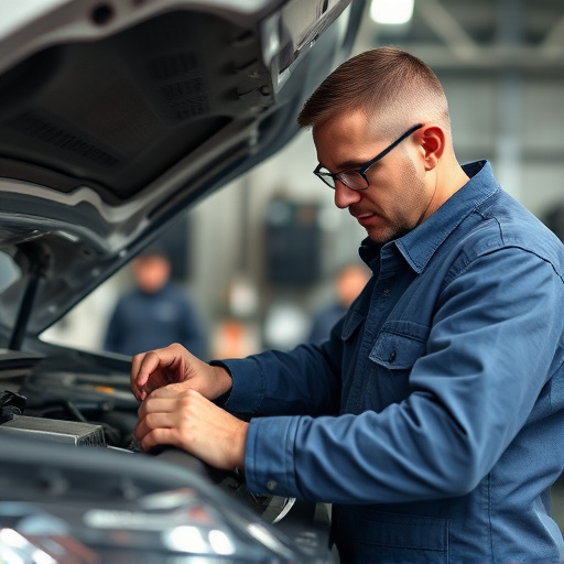 auto technician working