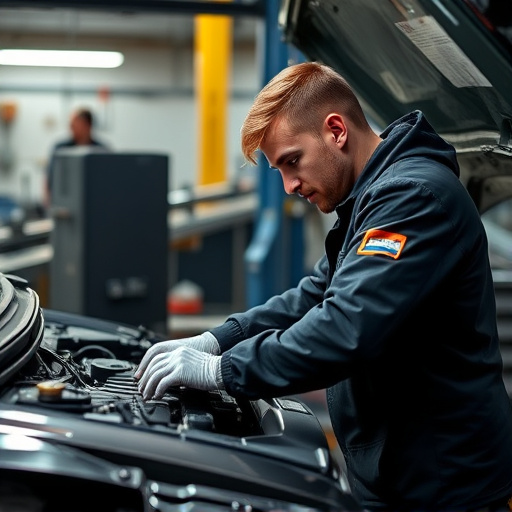 auto technician working