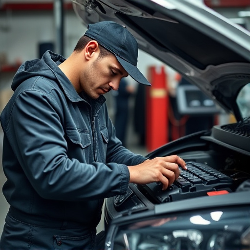 auto technician working