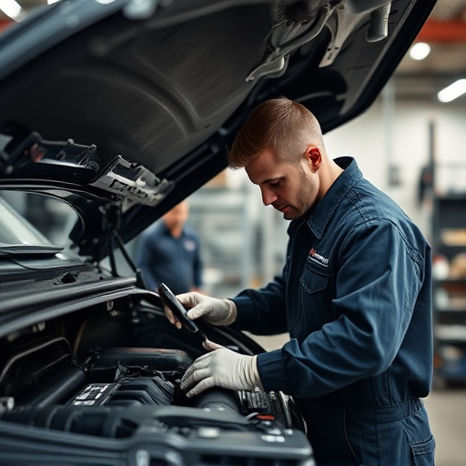 auto technician working