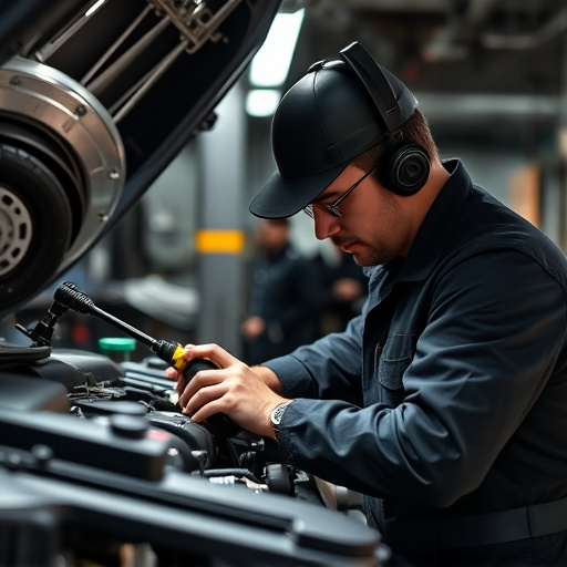 auto technician working