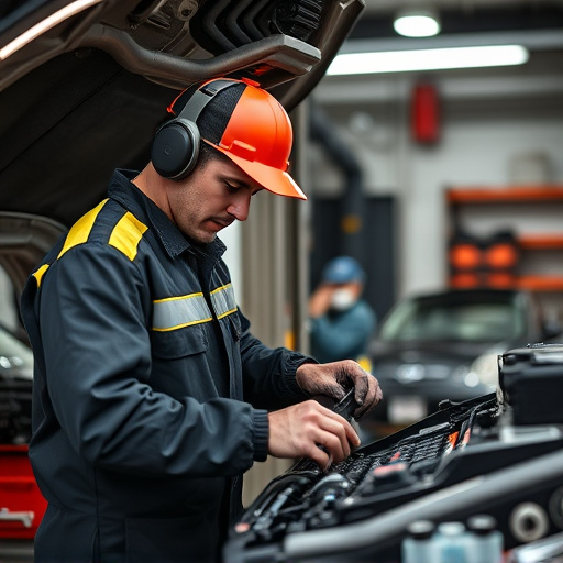 auto technician working