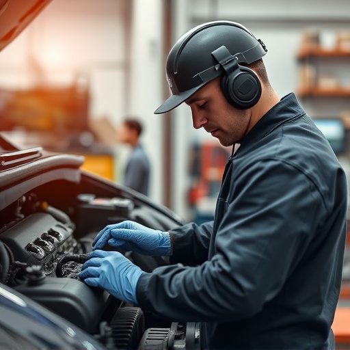 auto technician working