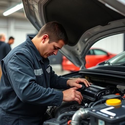 auto technician working