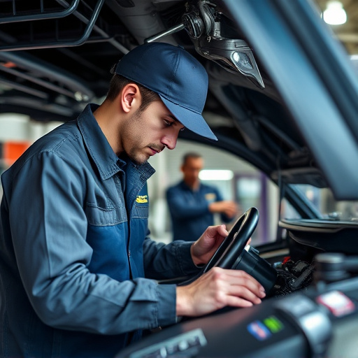 auto technician working