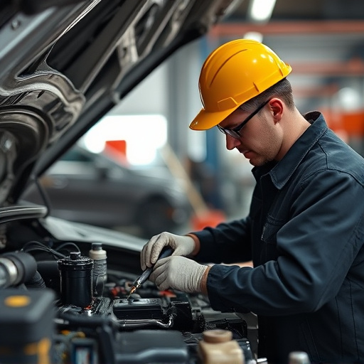 auto technician working
