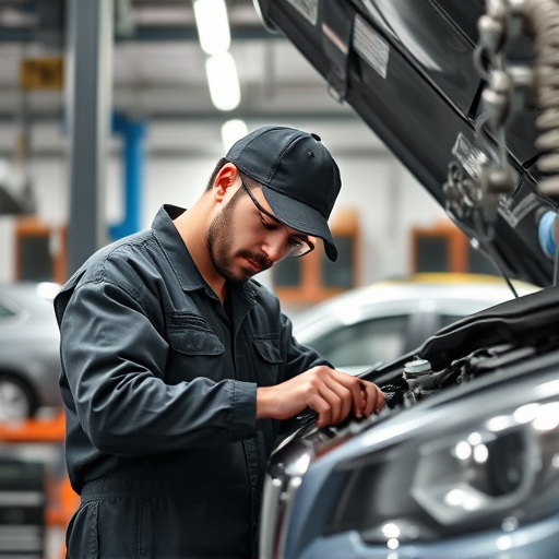 auto technician working