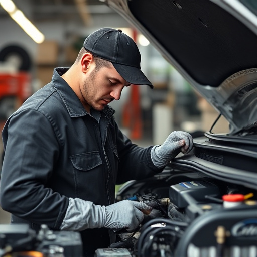 auto technician working