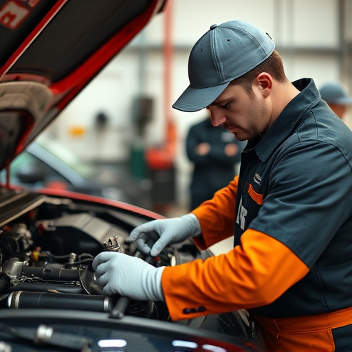 auto technician working
