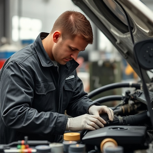 auto technician working