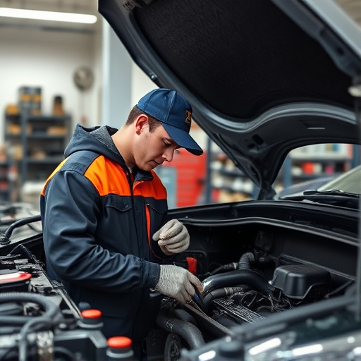 auto technician working