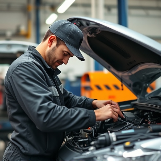 auto technician working
