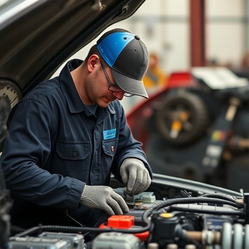 auto technician working