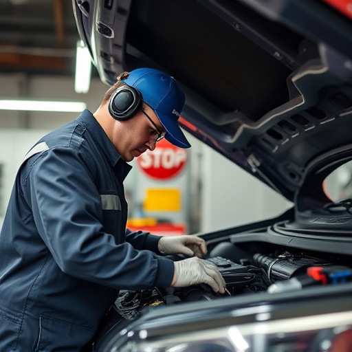 auto technician working