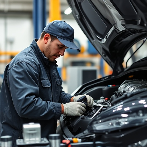 auto technician working