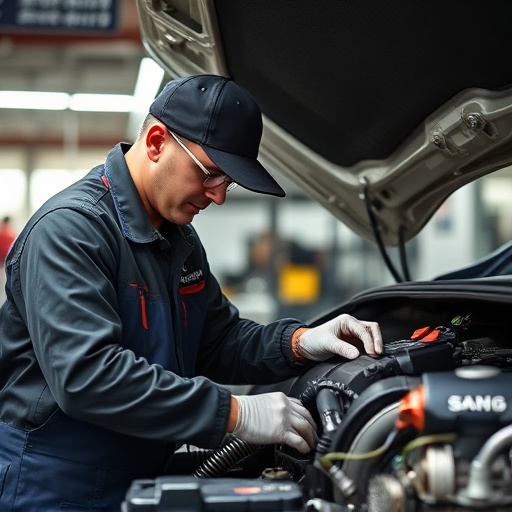 auto technician working