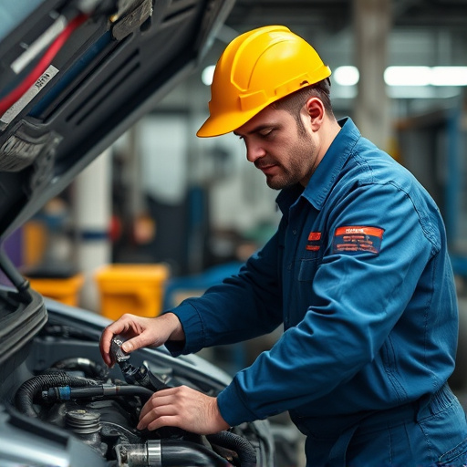 auto technician working