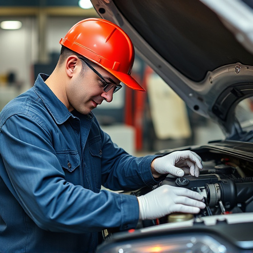 auto technician working