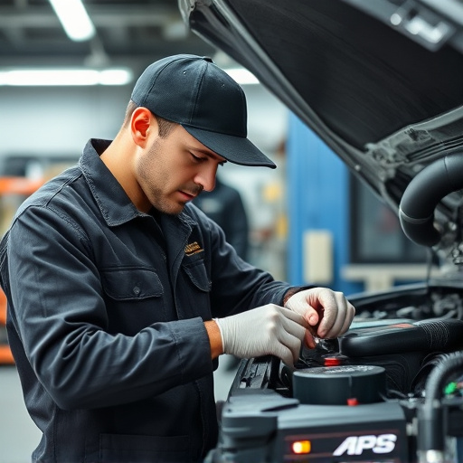 auto technician working