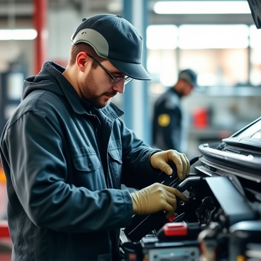 auto technician working