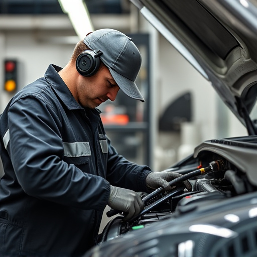 auto technician working