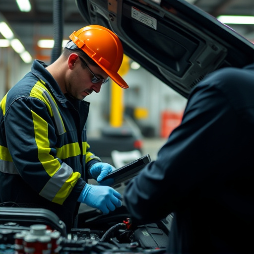 auto technician working