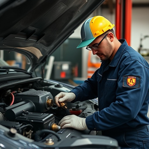 auto technician working