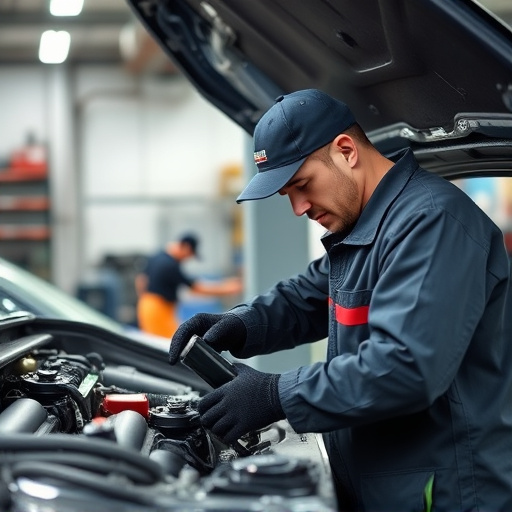 auto technician working