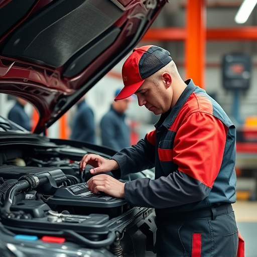 auto technician working