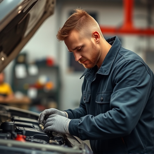 auto technician working