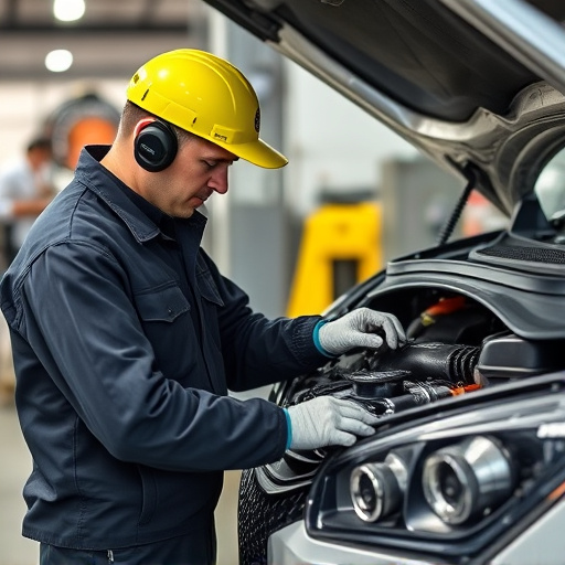 auto technician working