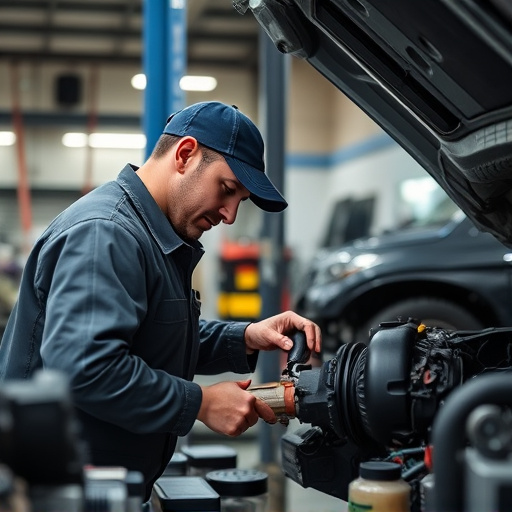 auto technician working