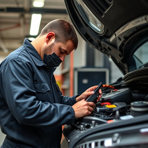 auto technician working