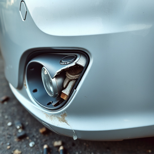 damaged car bumper