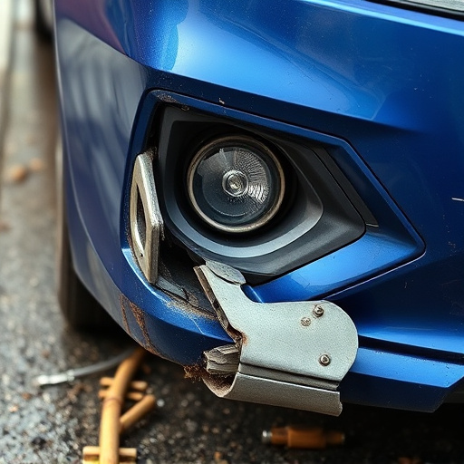 damaged car bumper